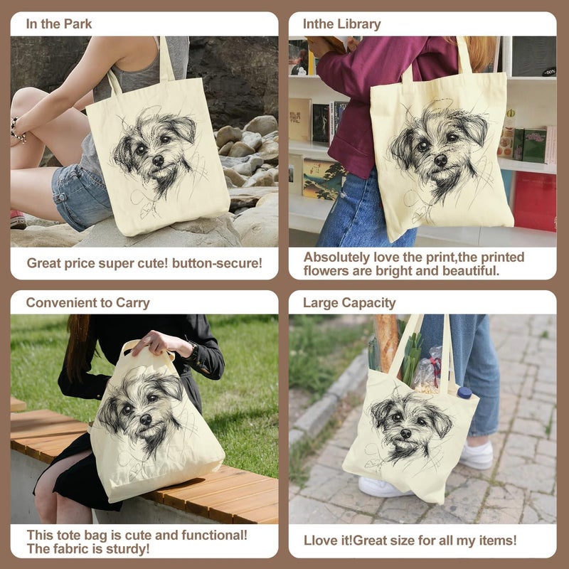 ANNA QUEEN Cat Tote Bag Shoulder Bag Handle Bag for Gym Yoga Picnic Beach Kitchen Reusable - Image 5